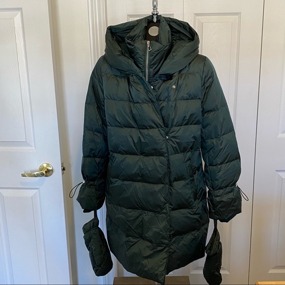 Zara Puffer Down Winter Coat with mittens Sz Med